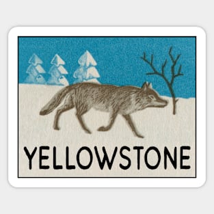 Yellowstone National Park Wyoming Wolf Vintage Sticker